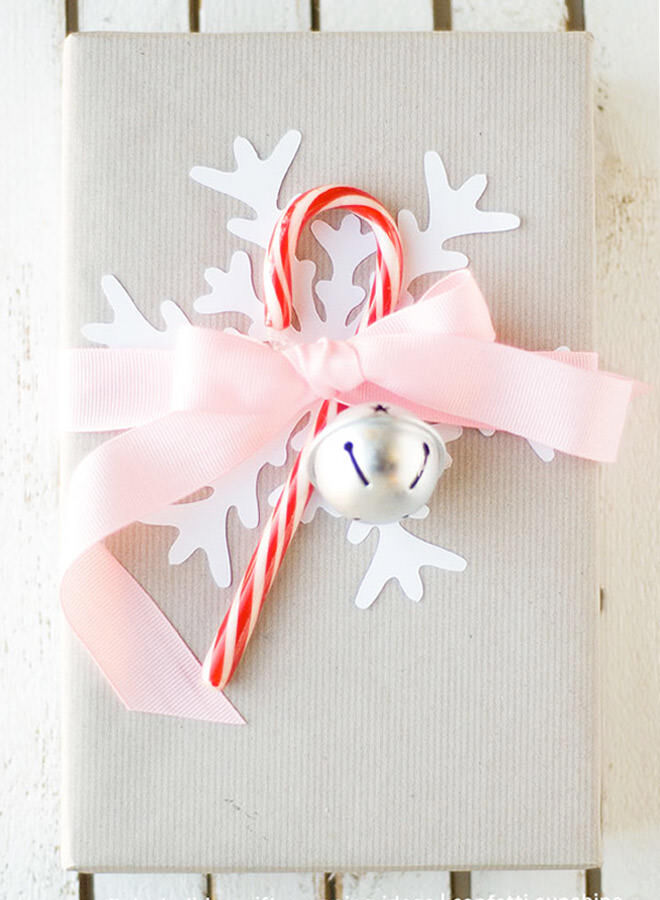 Fun gift wrapping with candy canes