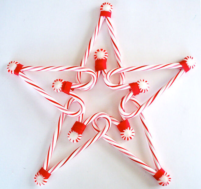 DIY candy cane star decoration