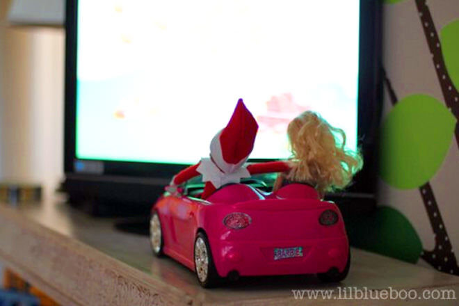 Elf on the Shelf takes Barbie for a date