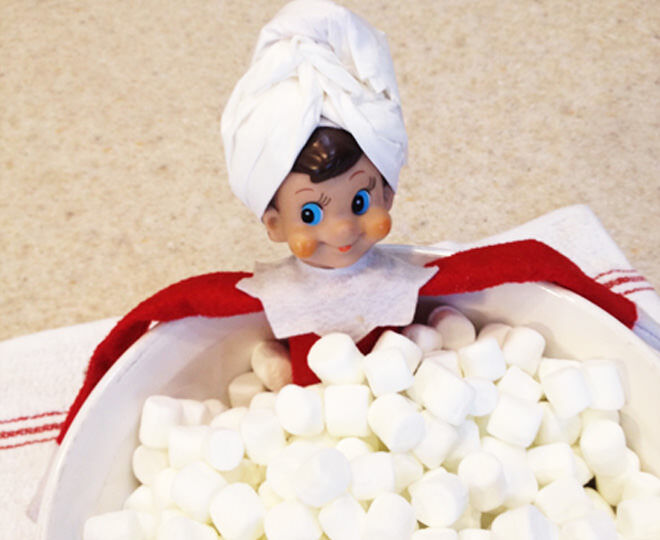 Elf on the Shelf marshmallow bath