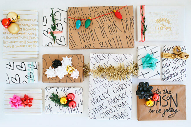 Hand drawn wrapping paper ideas