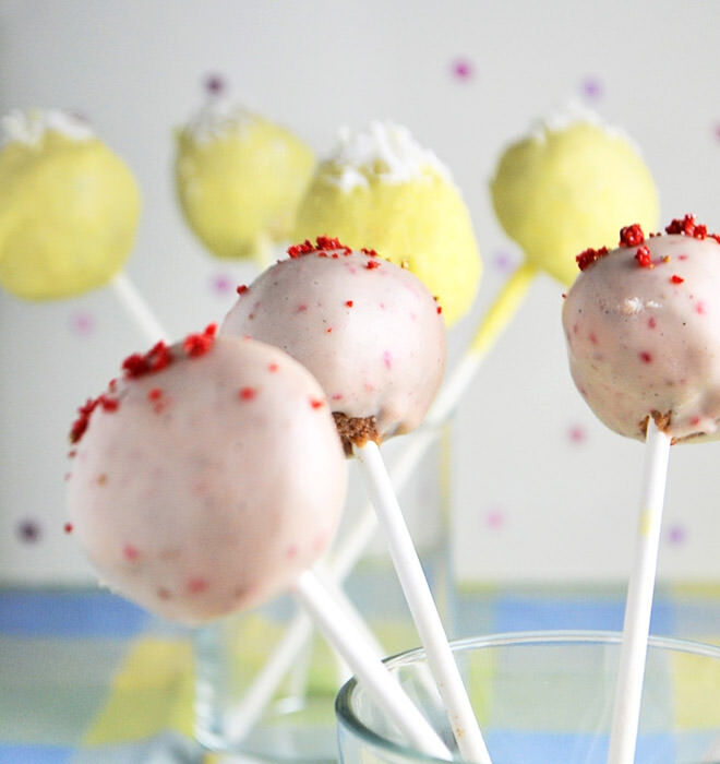 Healthy birthday cake raw cake pops