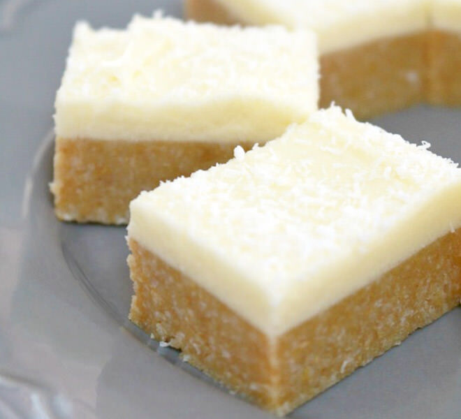 Best ever lemon coconut slice