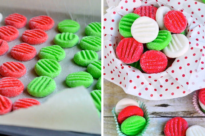 Peppermint patties inspired by the colours of Christmas