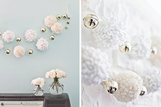 DIY Pom Pom Christmas Garland