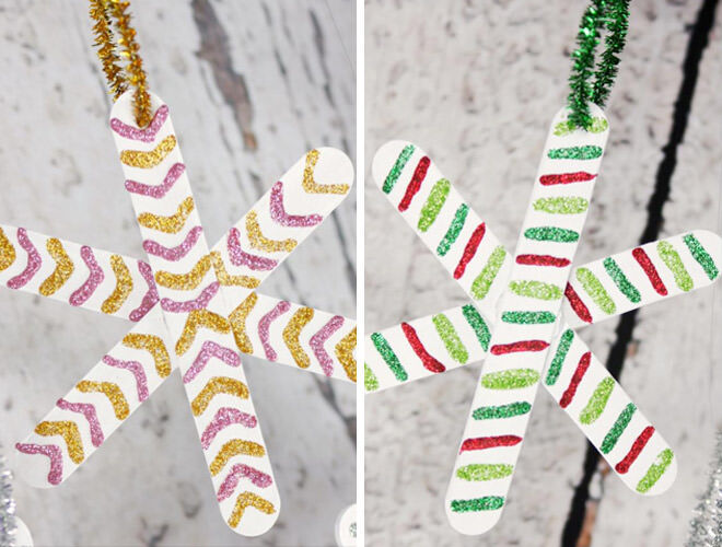 Easy DIY Popsicle Stick Snowflakes