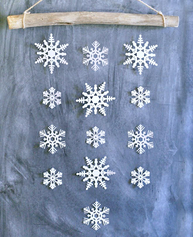 DIY hanging snowflake decoration
