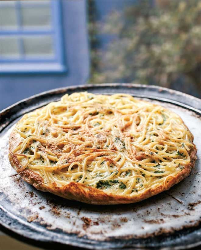 Leftover Spaghetti frittata