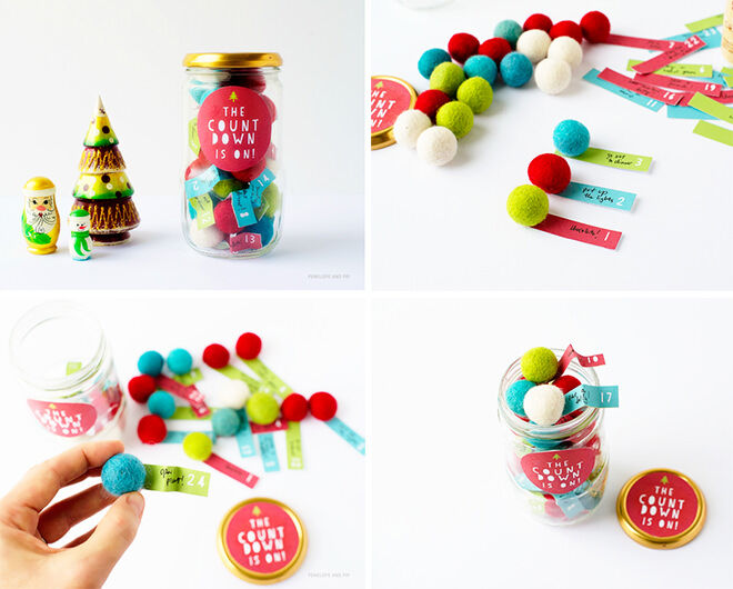 Advent calendar jar! Go for something a bit different and try adding little notes to felt balls in a jar. 