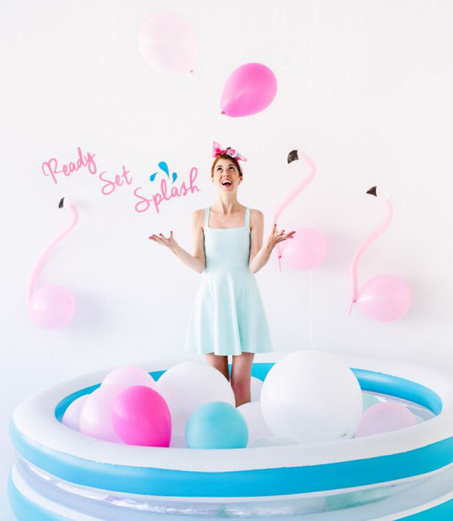 Easy DIY Indoor Pool for Flamingo Party 