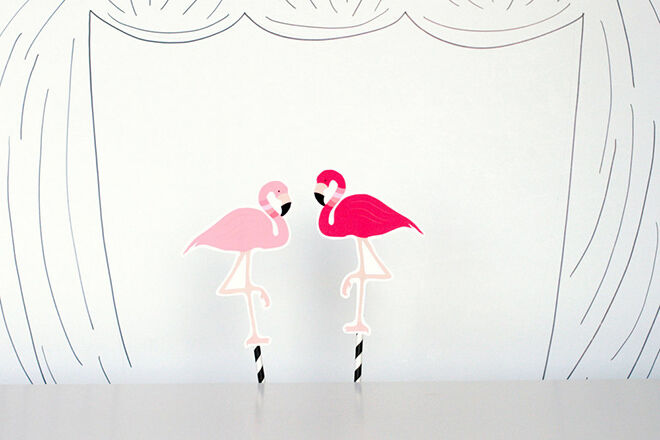 Easy DIY Straw Puppets for Flamingo Party