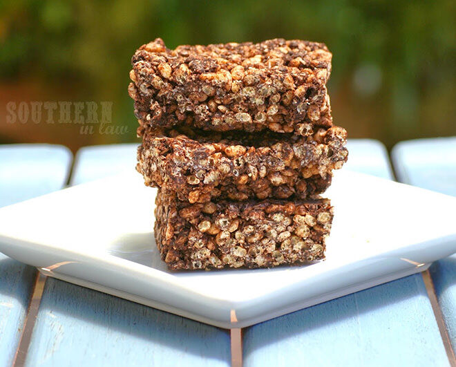 Healthy choc crackle slice - lunch box ideas you can freeze ahead