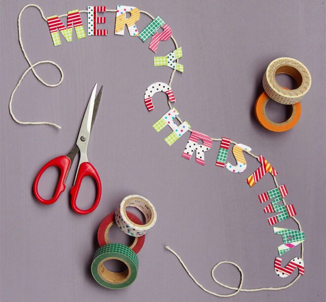 Easy DIY Washi Tape Christmas Garland