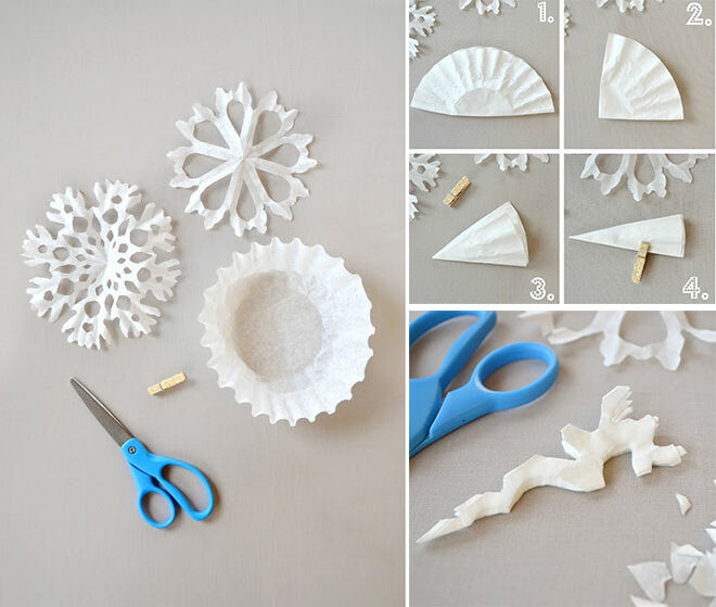 DIY Paper Snowflakes with Cupcake Wrappers 