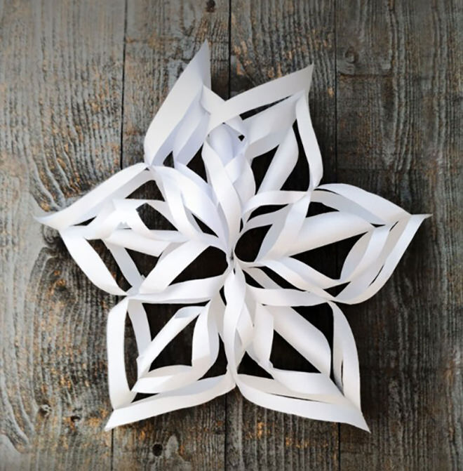 Giant 3D paper snowflake craft