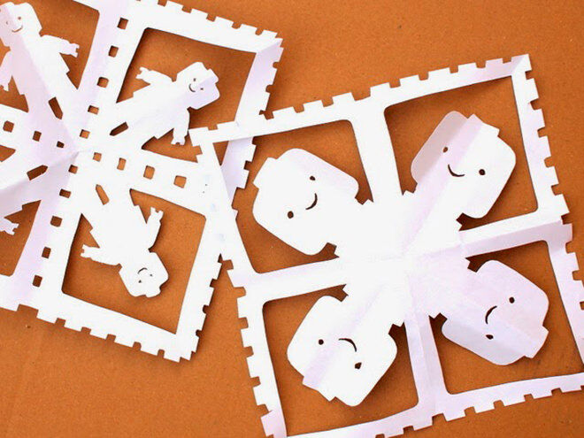 Easy DIY Lego Paper Snowflakes