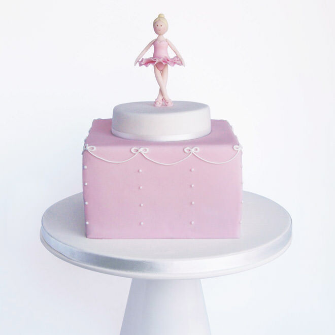 Simple pink ballerina cake