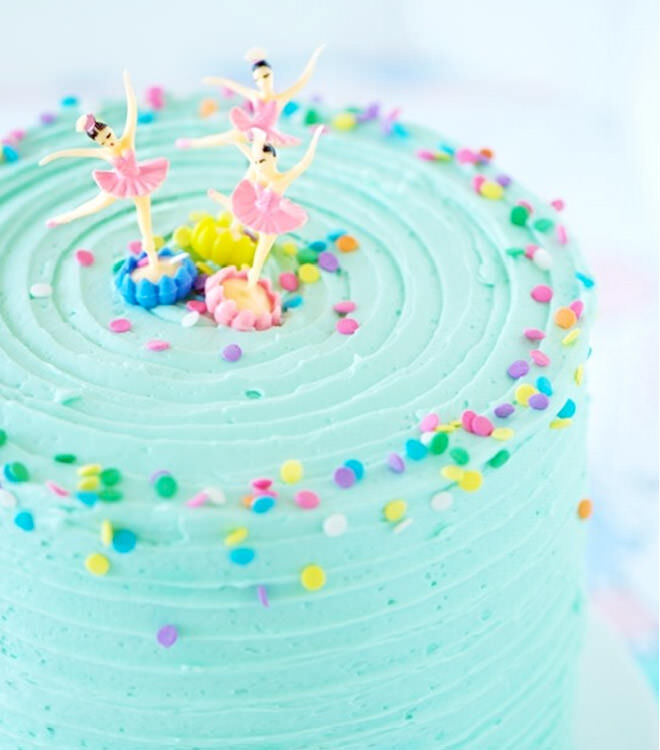 Confetti ballerina birthday cake