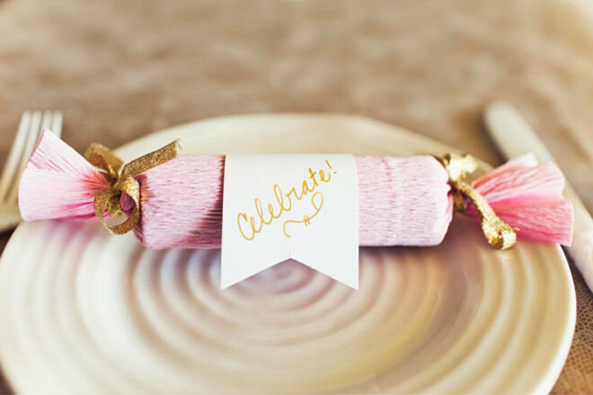 Pink and Gold DIY Christmas Crackers