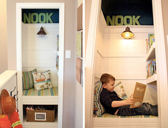 DIY closet reading nook