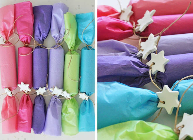 Easy DIY Tissue paper Christmas crackers