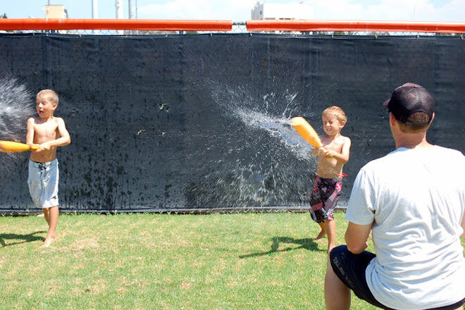 Batting practice with water