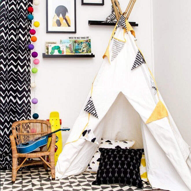 Teepee reading nook for kids