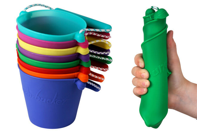 Silicone scrunch bucket for beach holiday