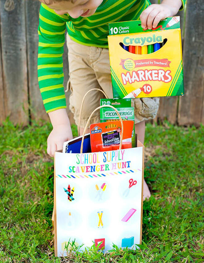 Hold a stationery supplies scavenger hunt - ways to celebrate going back to school.