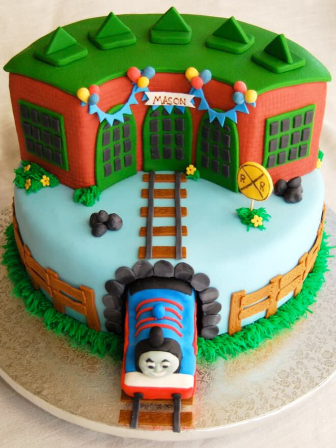 train tunnel cake