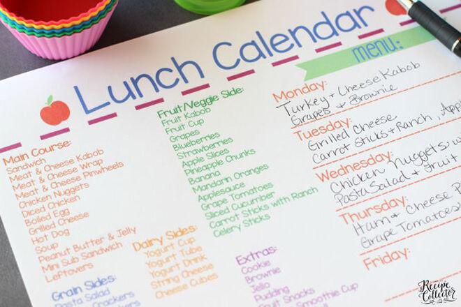 Lunchbox planner - keep on top of lunch box stress and plan an awesome lunchbox.