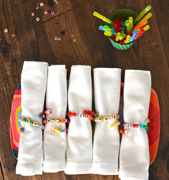 Homemade place settings - easy ways to get the kids setting the table.