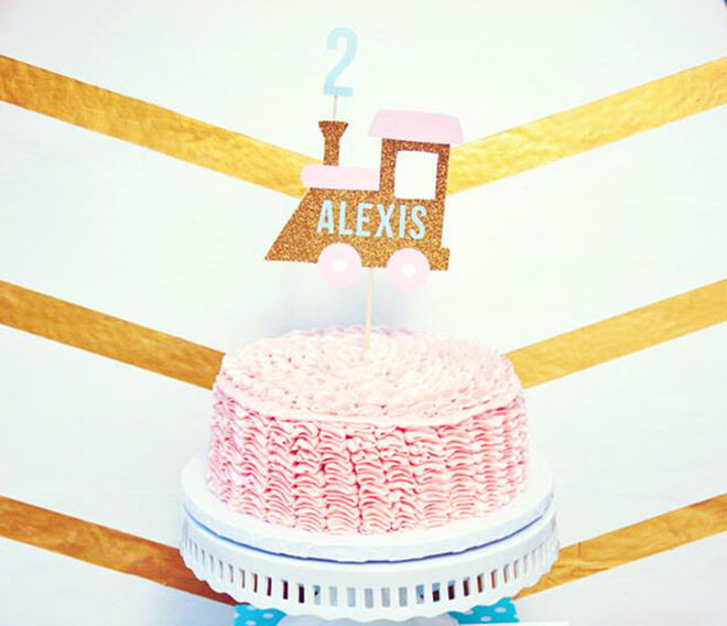 Glam train cake - inspiration for your next train cake.