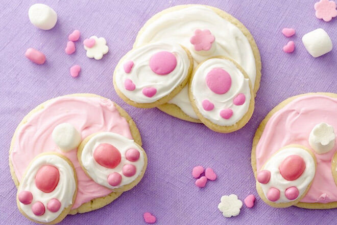 Cute bunny butt biscuits to make with the kids