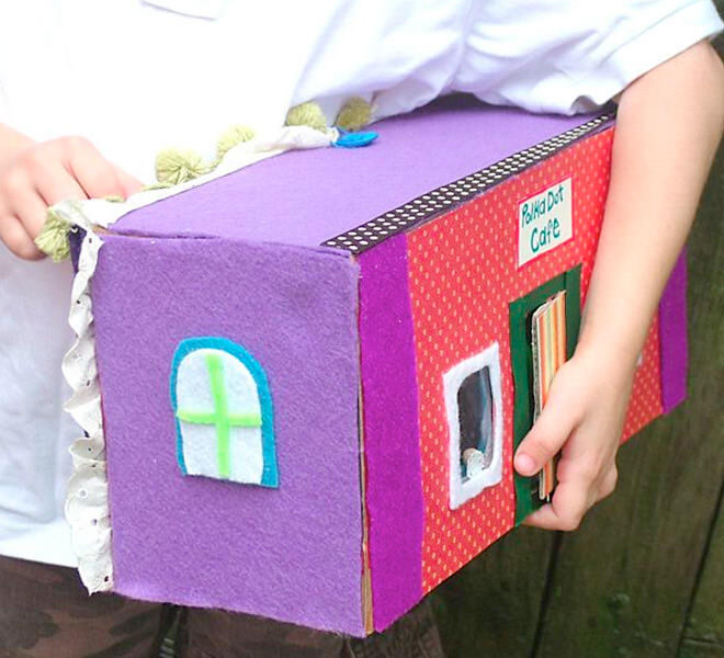Cardboard bakery playhouse
