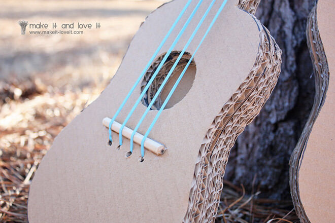 Cardboard guitar craft activity