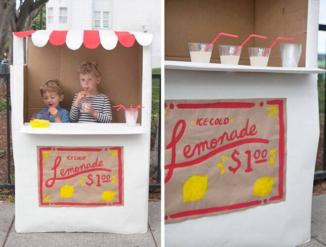 Cardboard lemonade stand