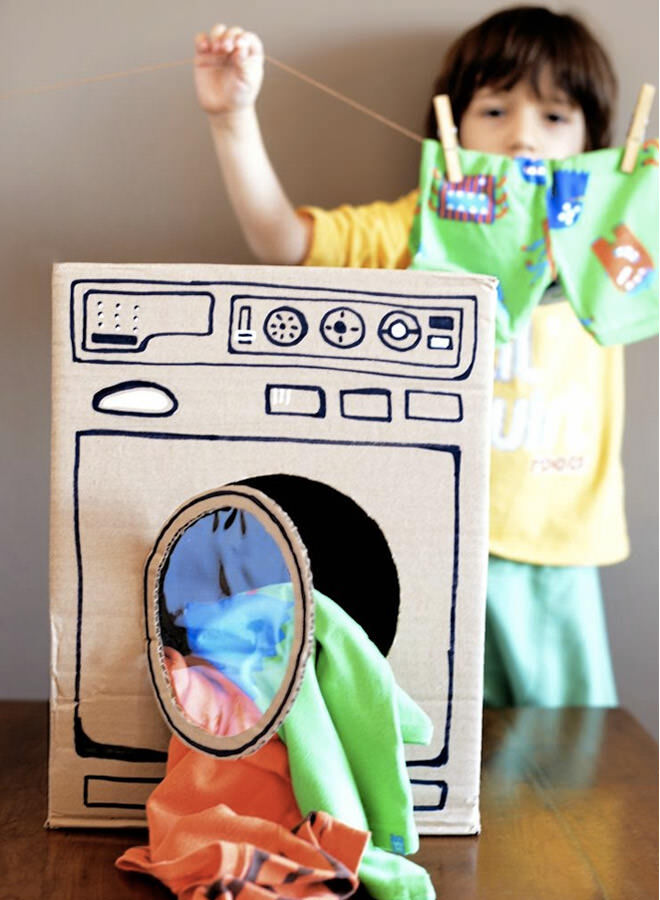 Cardboard washing machine