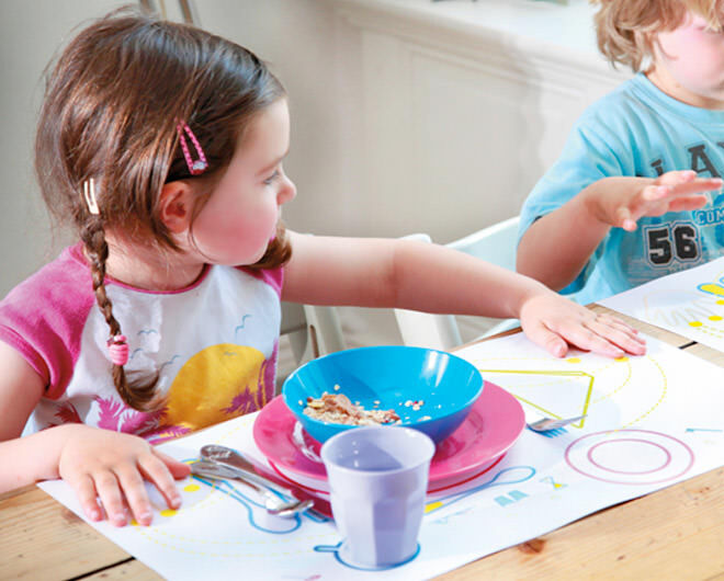 paper placemat to learn how to set the table