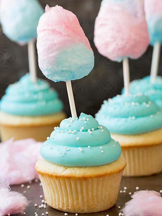 Fairy floss/ cotton candy cupcakes