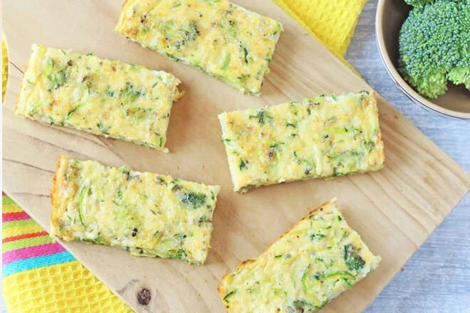 Broccoli and cheese frittata fingers