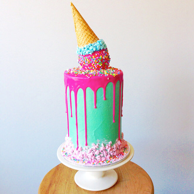 How to throw a deliciously fun ice cream party | Ice Cream Cake by Katherine Sabbath