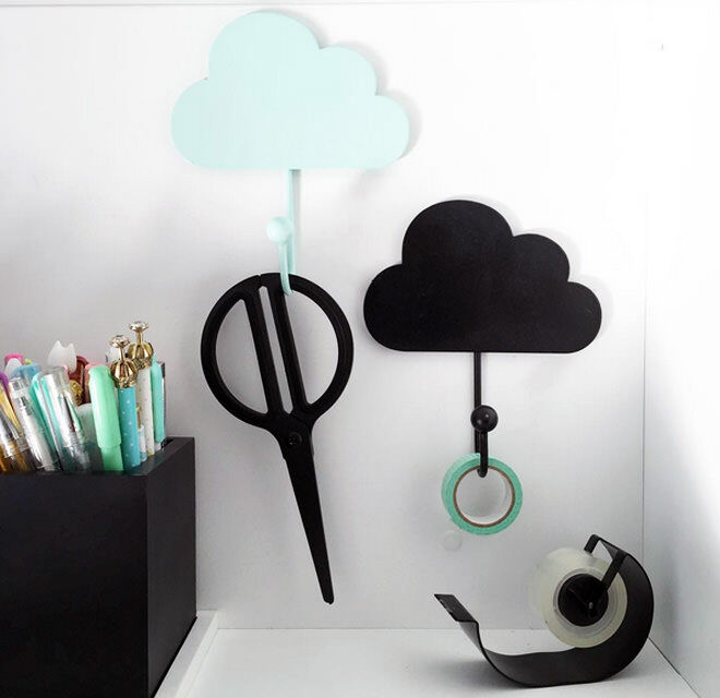 Kmart Cloud Hooks are really handy for stationery and storage!