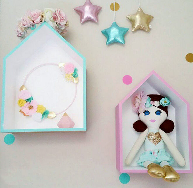 Kmart Shadow Boxes hack - beautiful pastel frames for girls room