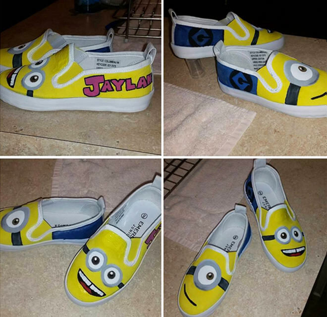 Kmart hack - Minion shoes, simply colour them in!