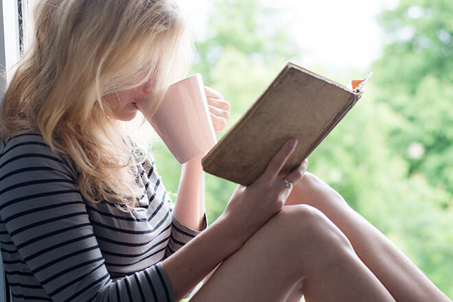 Mother reading a book