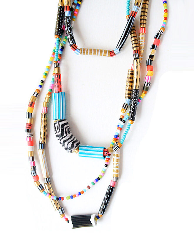Noodle necklace beads