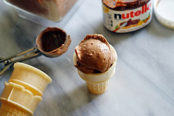 Two-ingredient Nutella banana ice cream