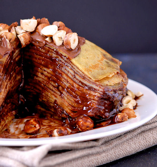 Nutella crepe cake