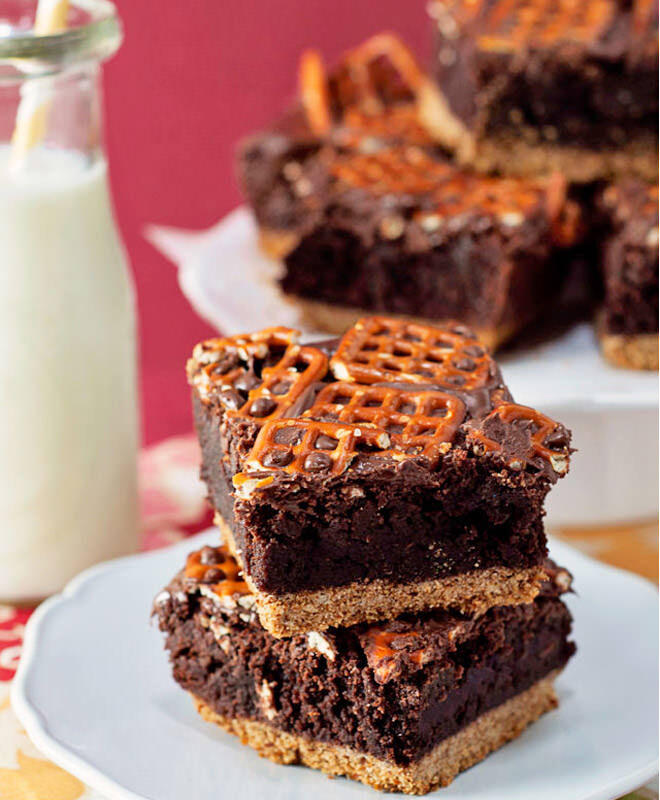 Nutella pretzel brownies